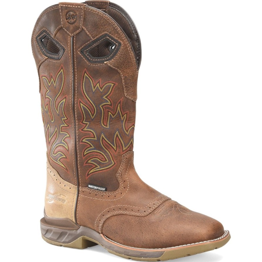 Men'S Double H | Double H Men'S Phantom 13" Wpwide Sq Toe Roper Work Boot Dh5378 Brown