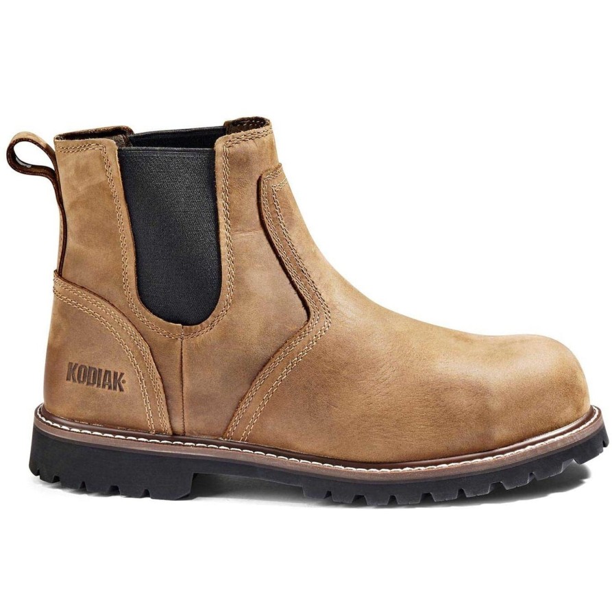 Men'S Kodiak | Kodiak Men'S Mckinney Comp Toe Wp Chelsea Safety Work Boot K4Tcbn Brown