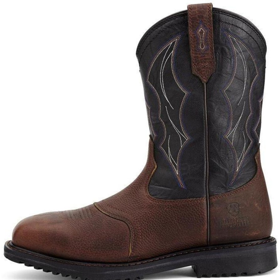 Men'S Ariat | Ariat Men'S Rigtek 11" Wide Square Comp Toe Wp Western Work Boot - 10012932 Brown