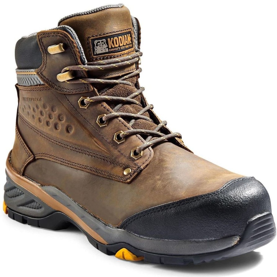 Men'S Kodiak | Kodiak Men'S Crusade 6" Comp Toe Wp Hiker Safety Work Boot K4Nkad Brown