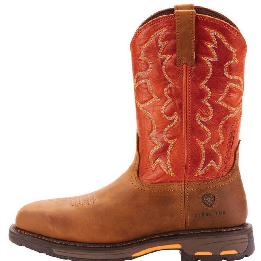 Men'S Ariat | Ariat Men'S Workhog 11" Wide Square Stl Toe Western Work Boot- Earth- 10006961 Brown