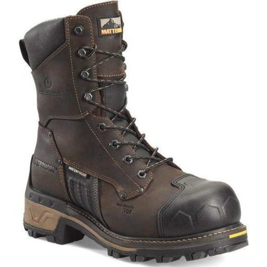 Men'S Matterhorn | Matterhorn Men'S Max 8" Comp Toe Wp Logger Work Boot Mt2560 Brown