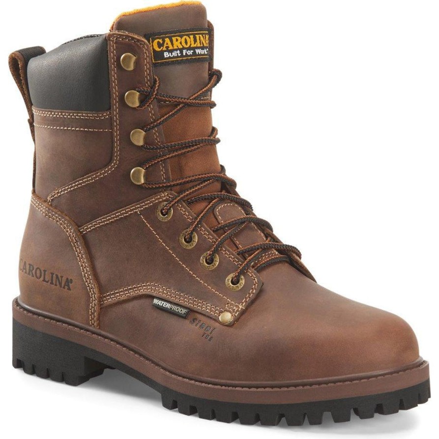 Men'S Carolina | Carolina Men'S Silvanus Steel Toe Wp Work Boot Ca8585 Tobacco