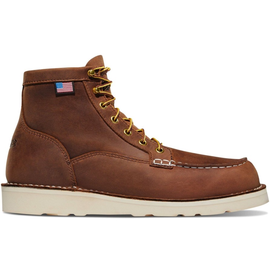 Men'S Danner | Danner Men'S Bull Run 6" Moc Toe Usa Made Wedge Work Boot 15573 Tobacco