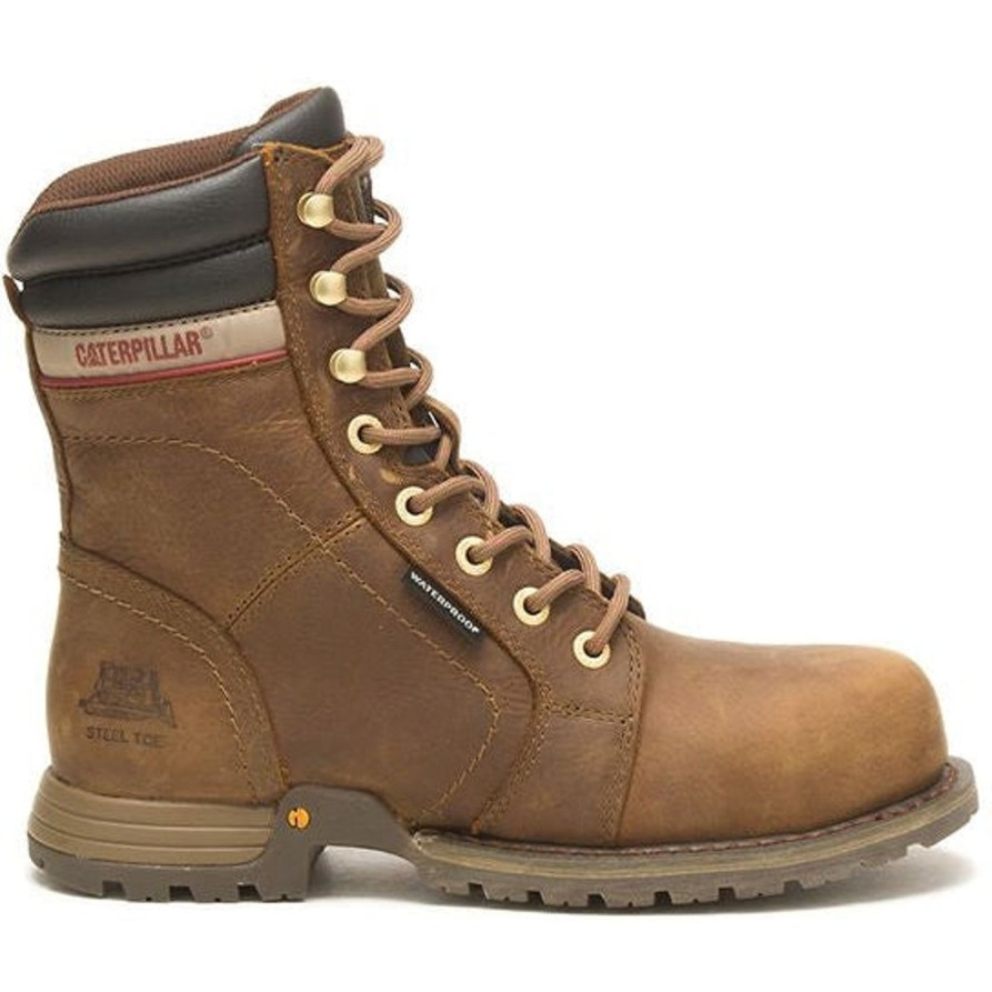 Women'S CAT | Cat Women'S Echo Steel Toe Wp Slip Resist Work Boot -Pyramid- P91575 Brown