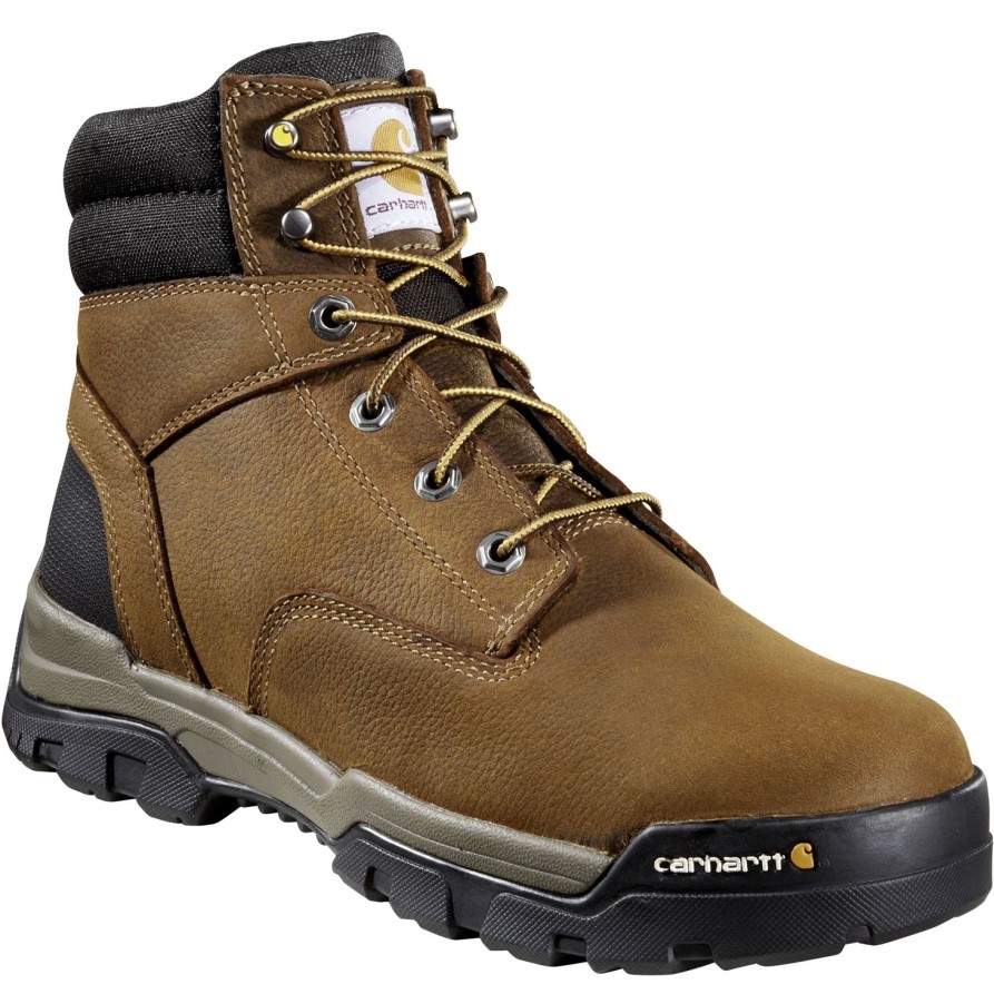 Men'S Carhartt | Carhartt Men'S Ground Force 6" Soft Toe Wp Work Boot - Cme6047 Brown