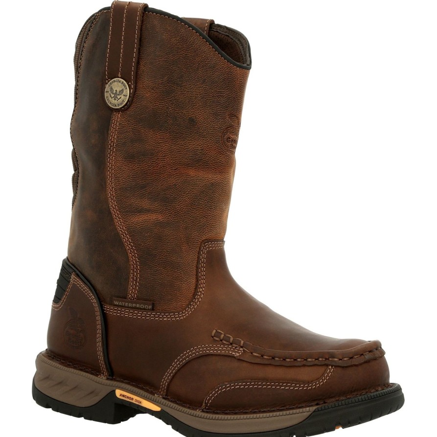 Men'S Georgia | Georgia Men'S Athens 360 11" Steel Toe Wp Work Boot Gb00442 Brown