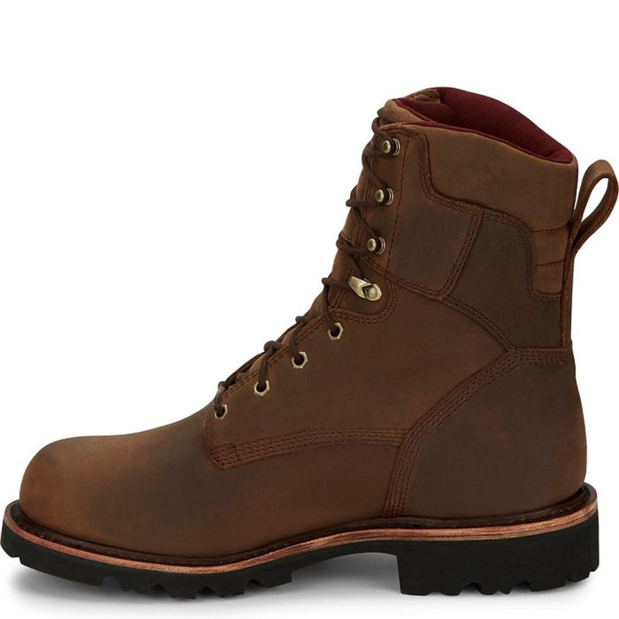 Men'S Chippewa | Chippewa Men'Ssuper Dna 8" Wp Lace Up Work Boot 59416 Brown