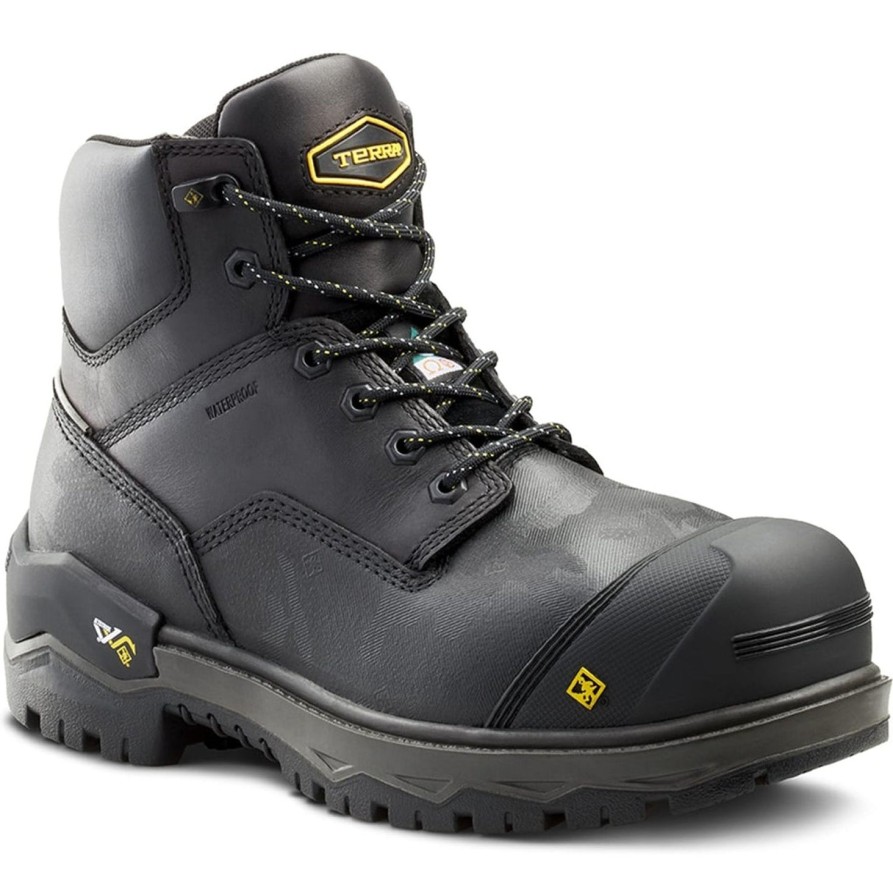 Men'S Terra | Terra Men'S Gantry 6"Nano Comp Toe Wpwork Boot 4T8Vbk Black