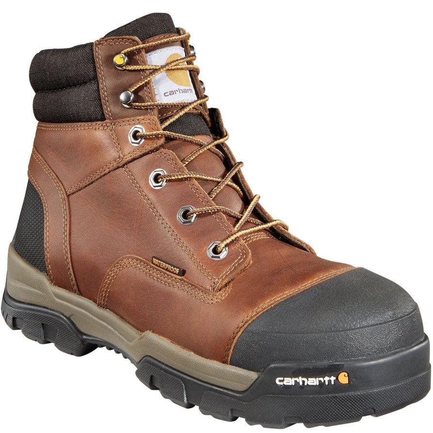 Men'S Carhartt | Carhartt Men'S Ground Force 6" Comp Toe Wp Work Boot Cme6355 Brown