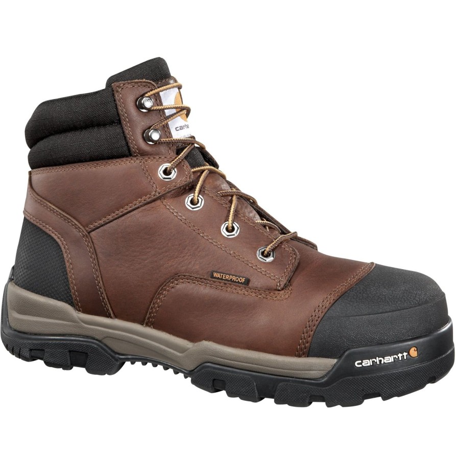 Men'S Carhartt | Carhartt Men'S Ground Force 6" Comp Toe Wp Work Boot Cme6355 Brown