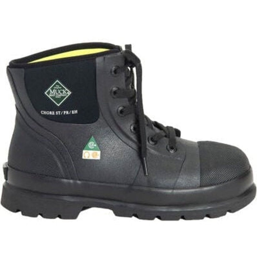 Men'S Muck | Muck Men'S Chore Classic 6" Steel Toe Wp Pr Work Boot C6St-Csa Black