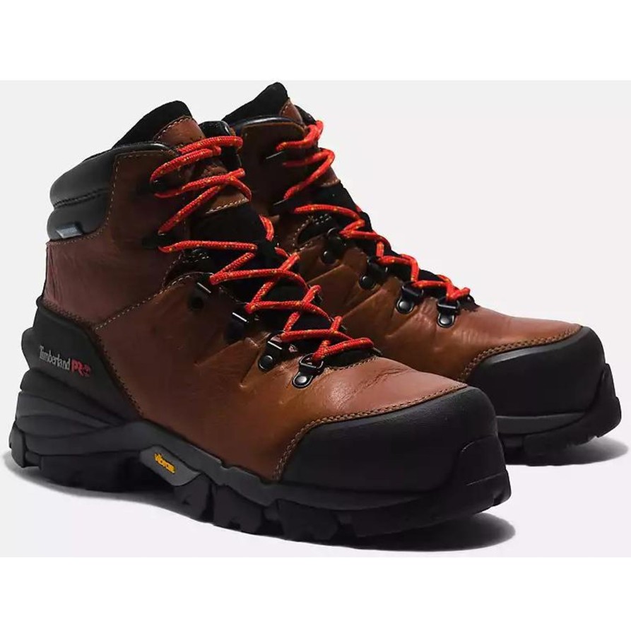 Men'S Timberland Pro | Timberland Pro Men'S Heritage 6" Comp Toe Wp Work Boot Tb0A5N4J214 Brown