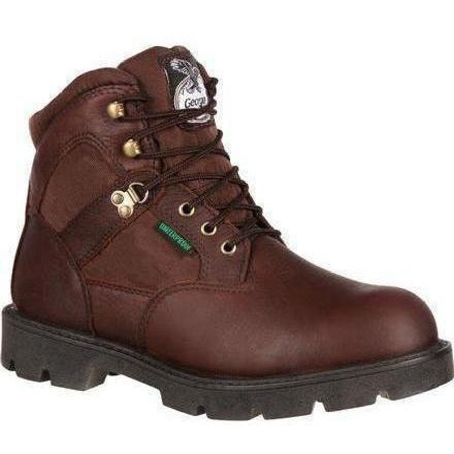 Men'S Georgia | Georgia Men'S Homeland 6" Waterproof Work Boot G106 Brown