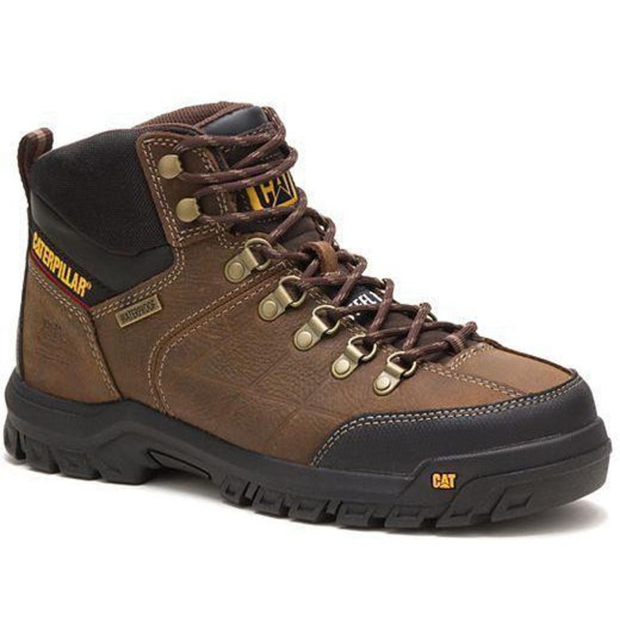 Men'S CAT | Cat Men'S Threshold Steel Toe Wp Sr Work Boot P90935 Brown