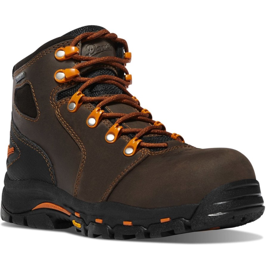 Women'S Danner | Danner Women'S Vicious 4" Comp Toe Wp Slip Resist Work Boot 13884 Brown