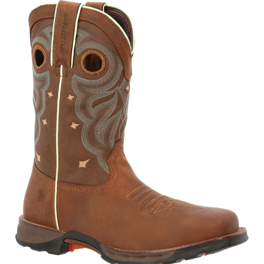 Women'S Durango | Durango Women'S Maverick 10" Steel Toe Wp Western Work Boot - Drd0416 Tan