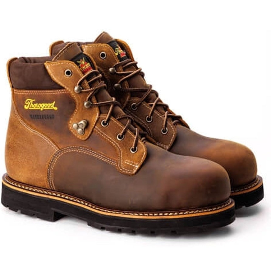 Men'S Thorogood | Thorogood Men'S Iron River Series 6" St Waterproof Work Boot -Brown- 804-4144 Crazyhorse