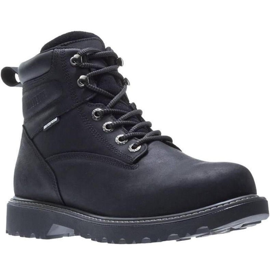 Men'S Wolverine | Wolverine Men'S 6" Floorhand Stl Toe Wp Work Boot W10694 Black