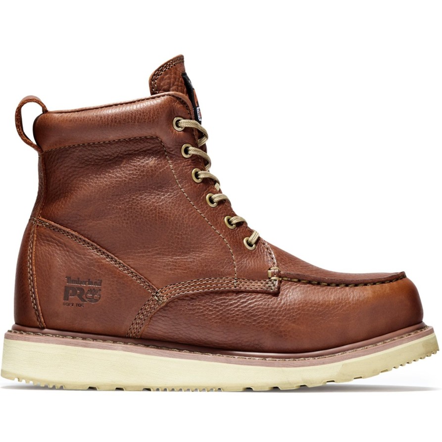 Men'S Timberland Pro | Timberland Pro Men'S Wedge 6" Soft Toe Wedge Work Boot Tb053009214 Rust