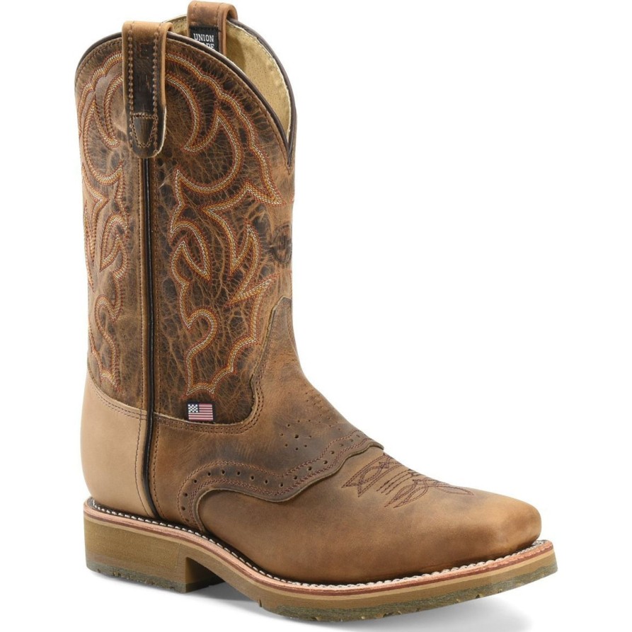 Men'S Double H | Double H Men'S Dwight 11" Steel Toe Usa Made Western Work Boot- Dh3567 Light Brown