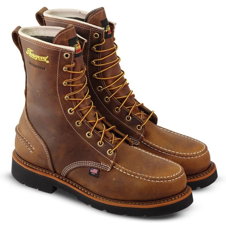 Men'S Thorogood | Thorogood Men'S 1957 Series 8" Stl Toe Usa Made Wp Work Boot - 804-3898 Brown