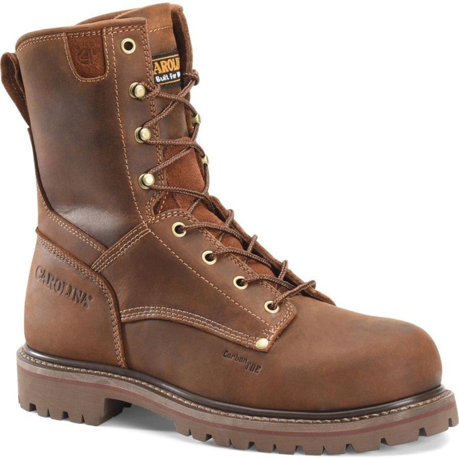 Men'S Carolina | Carolina Men'S 8" Comp Toe Unlined Work Boot Ca8628 Brown