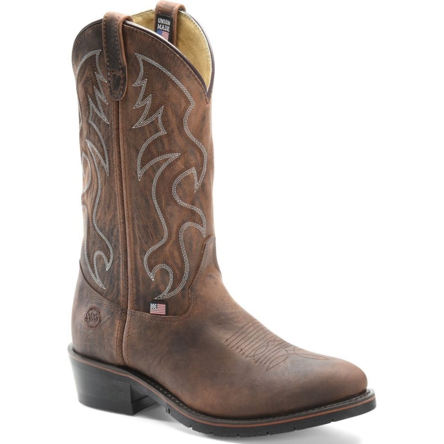 Men'S Double H | Double H Men'S Robert 12" Stl Toe Usa Made Ag7 Western Work Boot- 2282 Brown