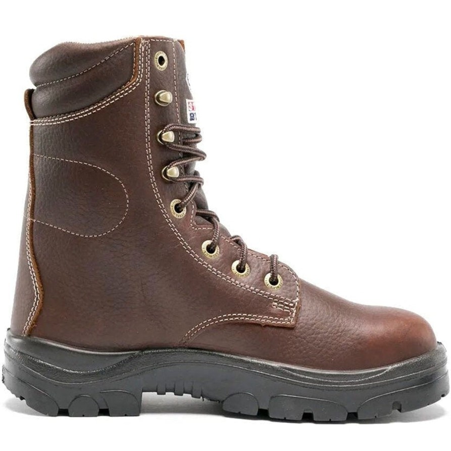 Men'S Steel Blue | Steel Blue Men'S Portland 8" Wp Soft Toe Lace Up Work Boot - Oak - 810955 Brown