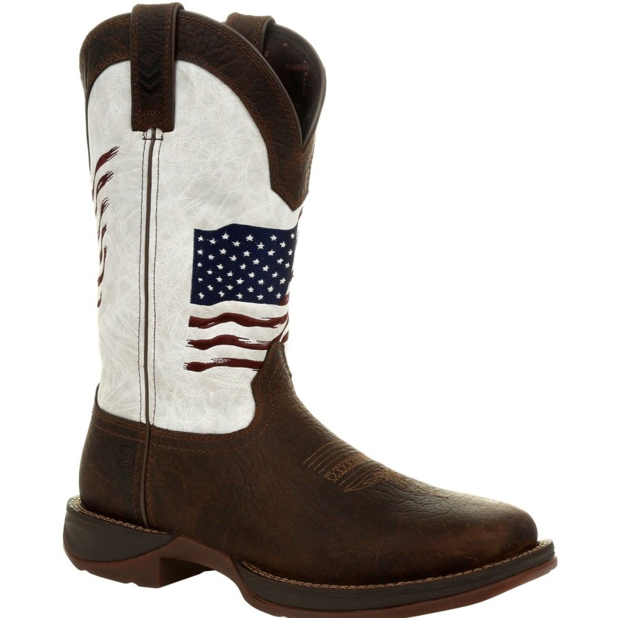 Women'S Durango | Durango Women'S Lady Rebel Distressed Flag 11" Square Toe Western Boot Drd0394 Brown