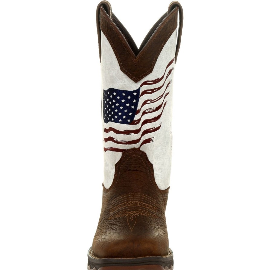 Women'S Durango | Durango Women'S Lady Rebel Distressed Flag 11" Square Toe Western Boot Drd0394 Brown