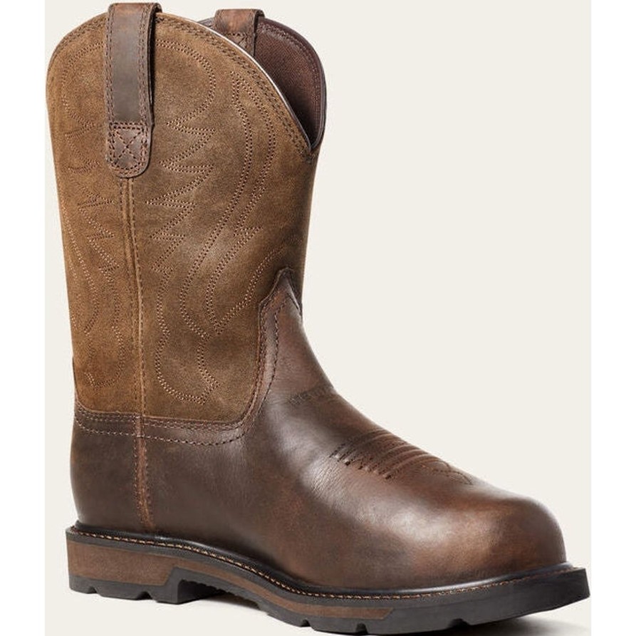 Men'S Ariat | Ariat Men'S Groundbreaker St Metguard Western Work Boot 10036107 Brown