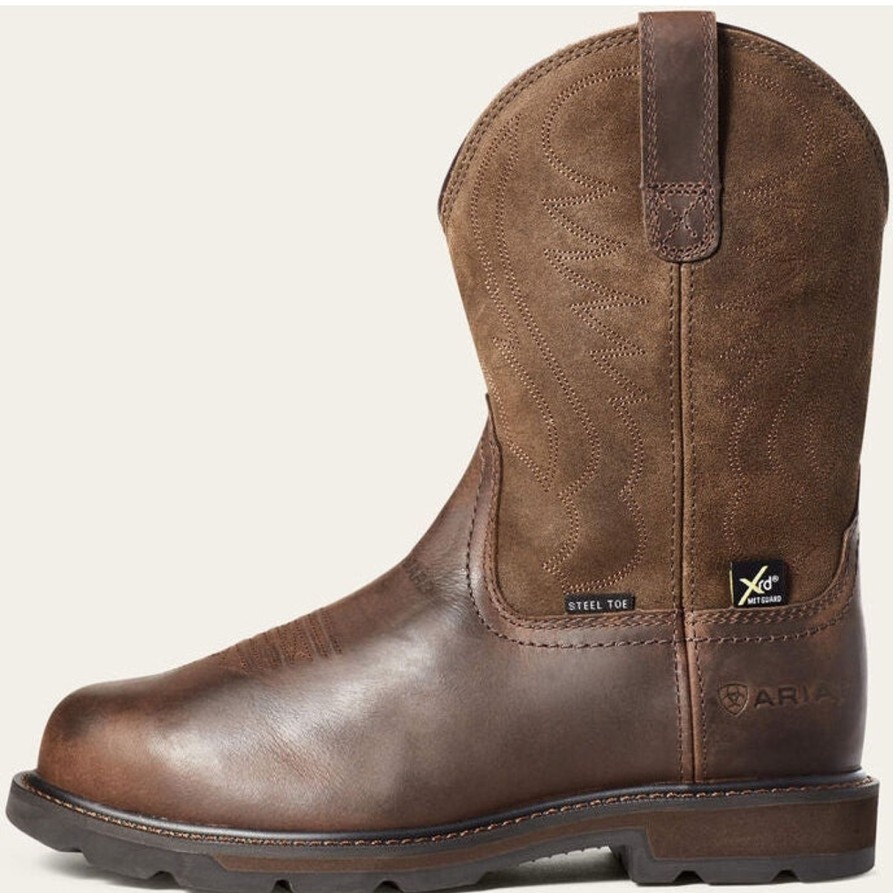 Men'S Ariat | Ariat Men'S Groundbreaker St Metguard Western Work Boot 10036107 Brown