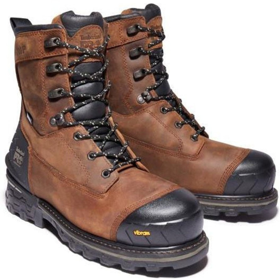 Men'S Timberland Pro | Timberland Pro Men'S Boondock Hd 8" Comp Toe Wp Work Boot- Tb0A29Tg214 Brown