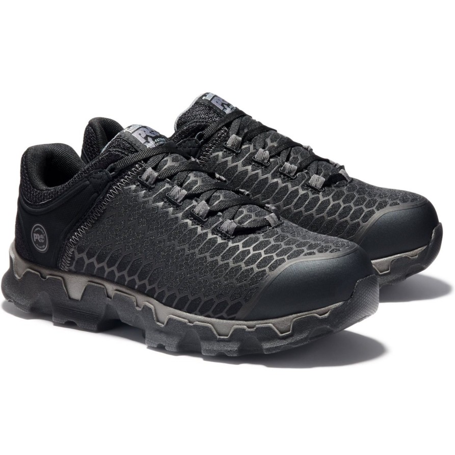 Men'S Timberland Pro | Timberland Pro Men'S Powertrain Sport Sd+ Alloy Toe Work Shoe Tb0A1B6U001 Black Ripstop Nylon