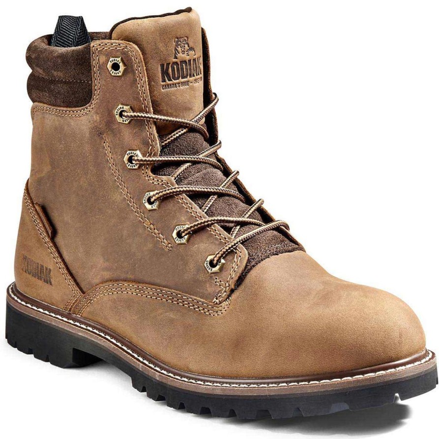 Men'S Kodiak | Kodiak Men'S Mckinney 6" Wp Slip Resist Safety Work Boot 4Tdqbn Brown