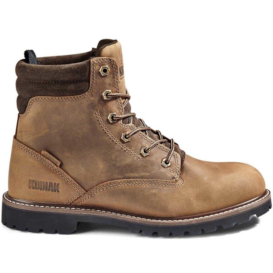 Men'S Kodiak | Kodiak Men'S Mckinney 6" Wp Slip Resist Safety Work Boot 4Tdqbn Brown