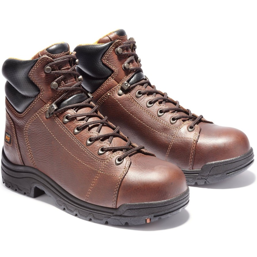 Men'S Timberland Pro | Timberland Pro Men'S Titan 6" Alloy Toe Work Boots Tb050506242 Brown