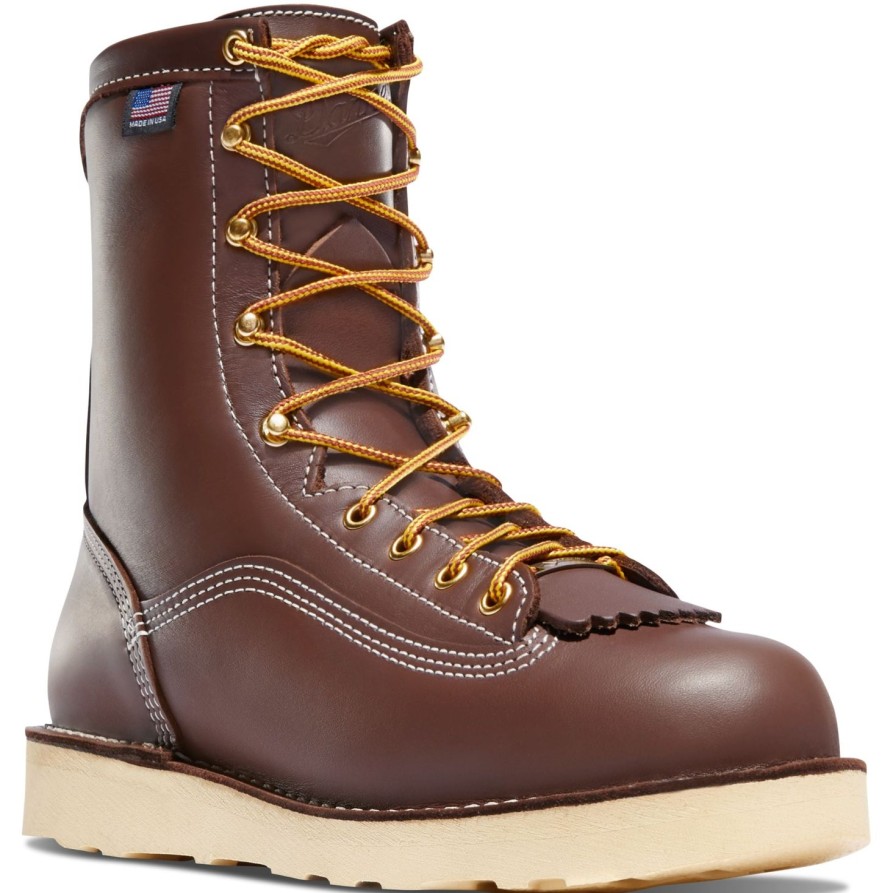 Men'S Danner | Danner Men'S Power Foreman 8" Usa Made Waterproof Work Boot - 15200 Brown