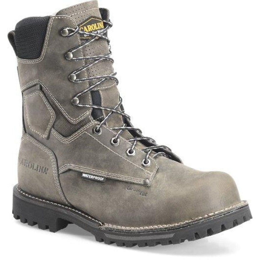 Men'S Carolina | Carolina Men'S Pitstop 8" Comp Toe Wp Work Boot - Black - Ca8532 Grey