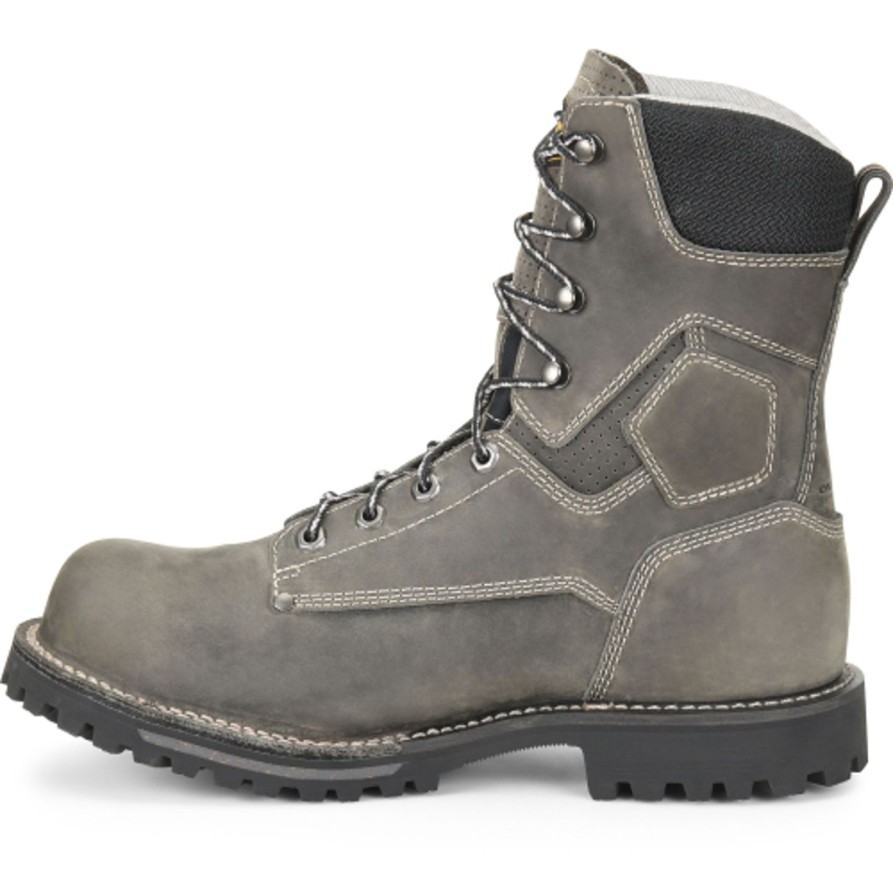 Men'S Carolina | Carolina Men'S Pitstop 8" Comp Toe Wp Work Boot - Black - Ca8532 Grey