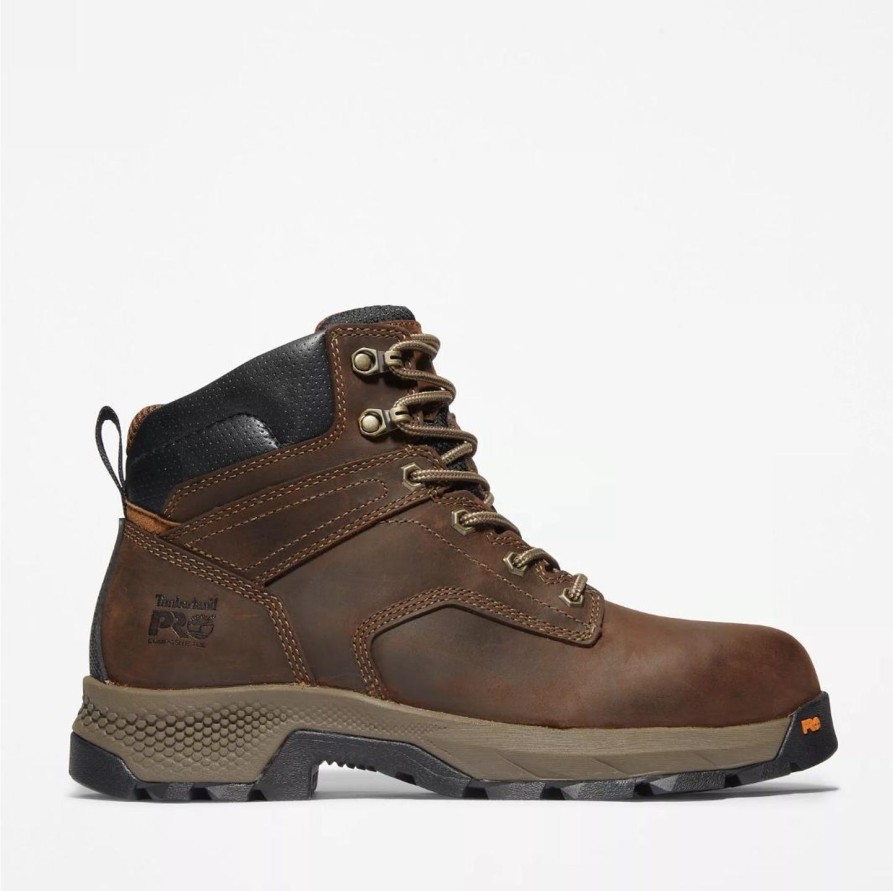 Men'S Timberland Pro | Timberland Pro Men'S Titan Ev 6" Wp Comp Toe Work Boot Tb0A5Nf6214 Brown