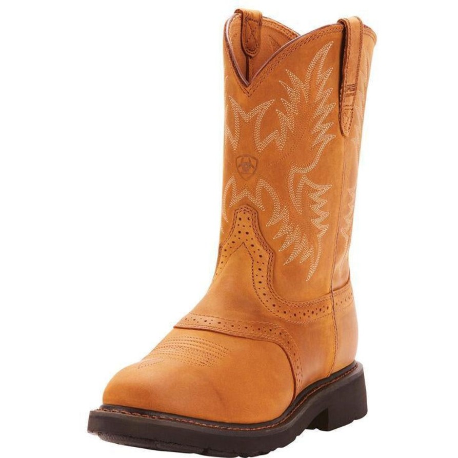 Men'S Ariat | Ariat Men'S Sierra Saddle 10" Soft Toe Pull-On Western Work Boot - 10002304 Brown