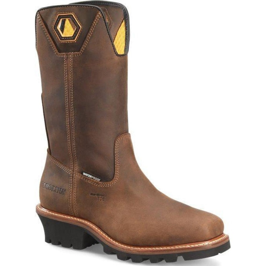 Men'S Carolina | Carolina Men'S Coppice 12" Comp Toe Wp Logger Work Boot Ca9833 Brown