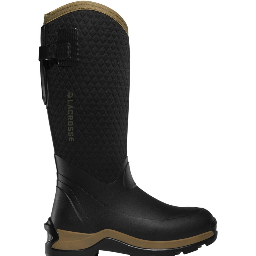 Women'S LaCrosse | Lacrosse Women'S Alpha Thermal 14" Wp Rubber Work Boot - Black - 644108 Black/Tan