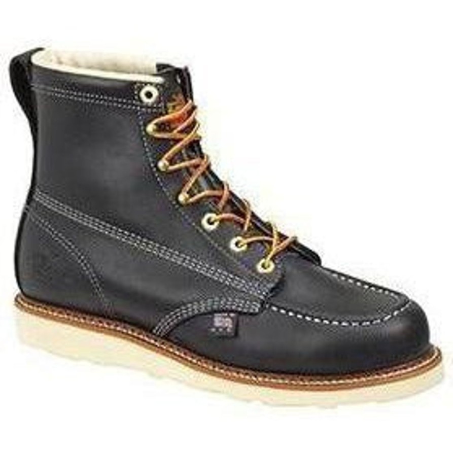 Men'S Thorogood | Thorogood Men'S Usa Made American Heritage 6" Wedge Work Boot - 814-6201 Black