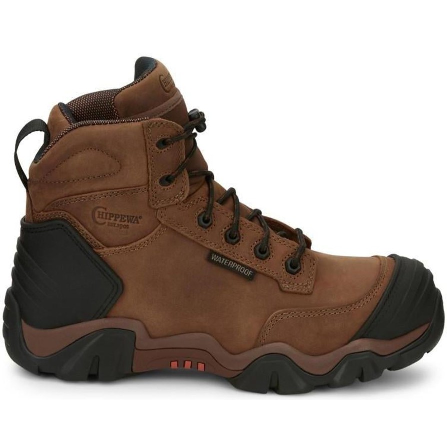 Men'S Chippewa | Chippewa Men'S Cross Terrain 6" Comp Toe Wp Lace Up Work Boot - Ae5003 Brown