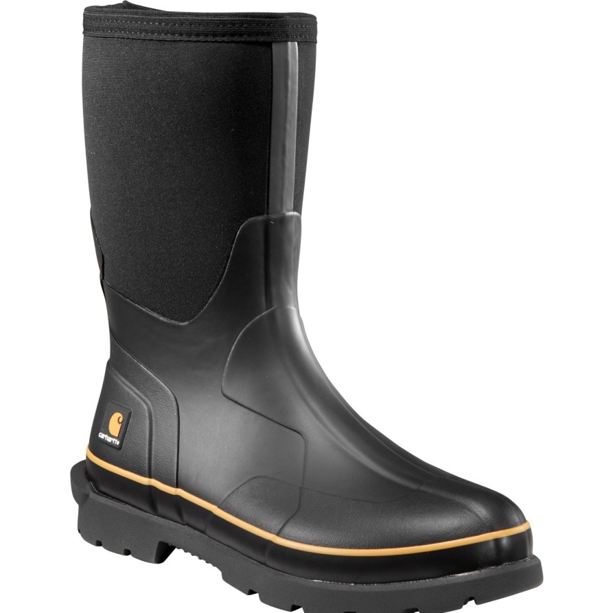 Men'S Carhartt | Carhartt Men'S Mudrunner 10" Soft Toe Wp Rubber Work Boot- Cmv1121 Black