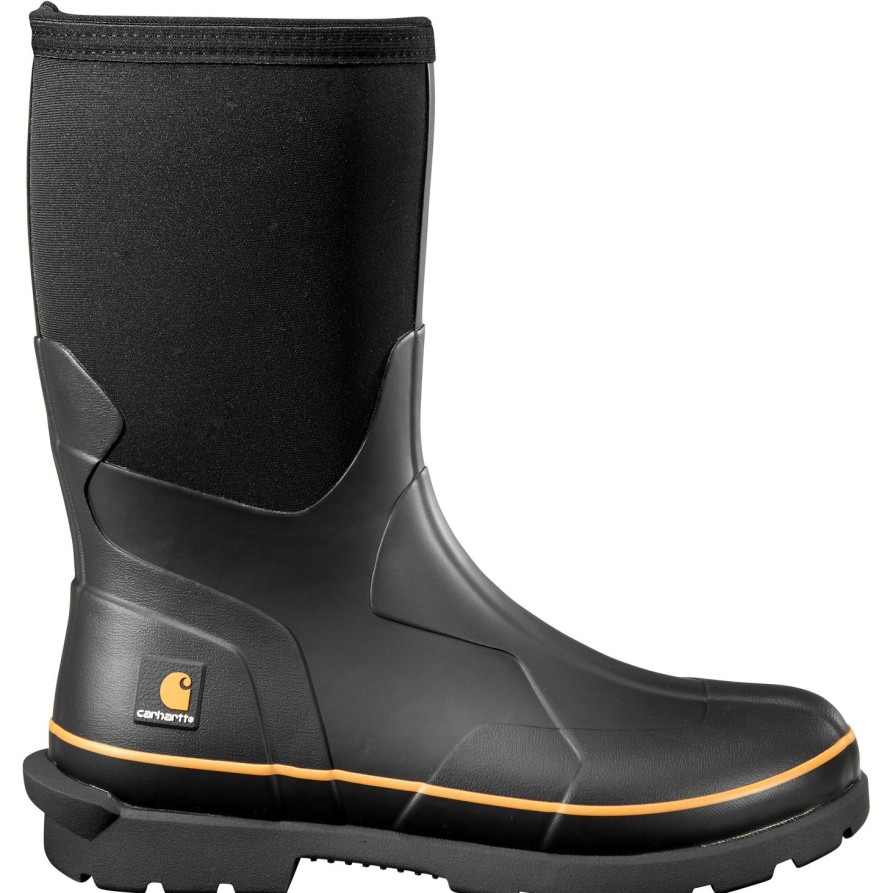 Men'S Carhartt | Carhartt Men'S Mudrunner 10" Soft Toe Wp Rubber Work Boot- Cmv1121 Black