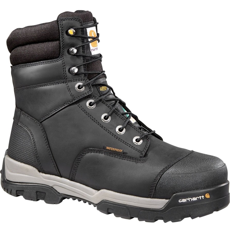 Men'S Carhartt | Carhartt Men'S 8" Ground Force Comp Toe Ins Wp Csa Work Boot - Cmr8959 Black